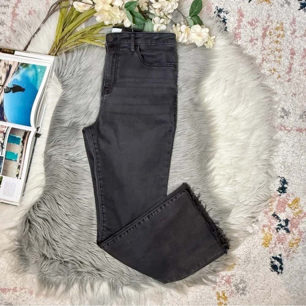 FRAME Le Crop Mini Bootcut Washed Black Frayed Women’s Jeans Sz 30
